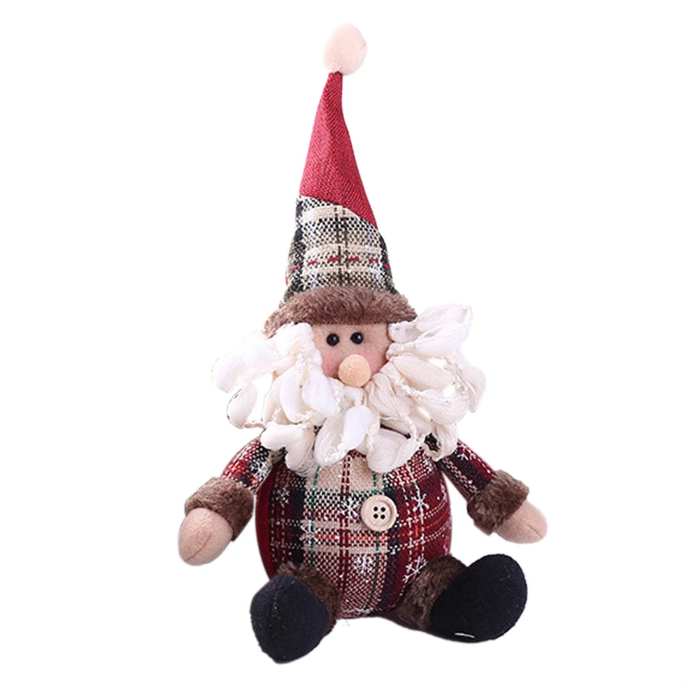 Cute Christmas Santa Claus Snowman Elk Doll Toys Christmas Tree Hanging Ornament Decoration for Home Xmas Party New Year Gifts