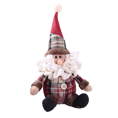 Cute Christmas Santa Claus Snowman Elk Doll Toys Christmas Tree Hanging Ornament Decoration for Home Xmas Party New Year Gifts