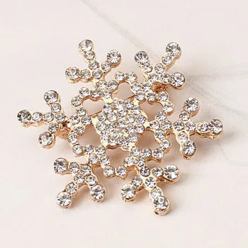 Winter New Lady Fashion Brooch Sparkling Crystal Rhinestones Large Snowflake Brooch Pins Jewelry Brooches Women Christmas Gift