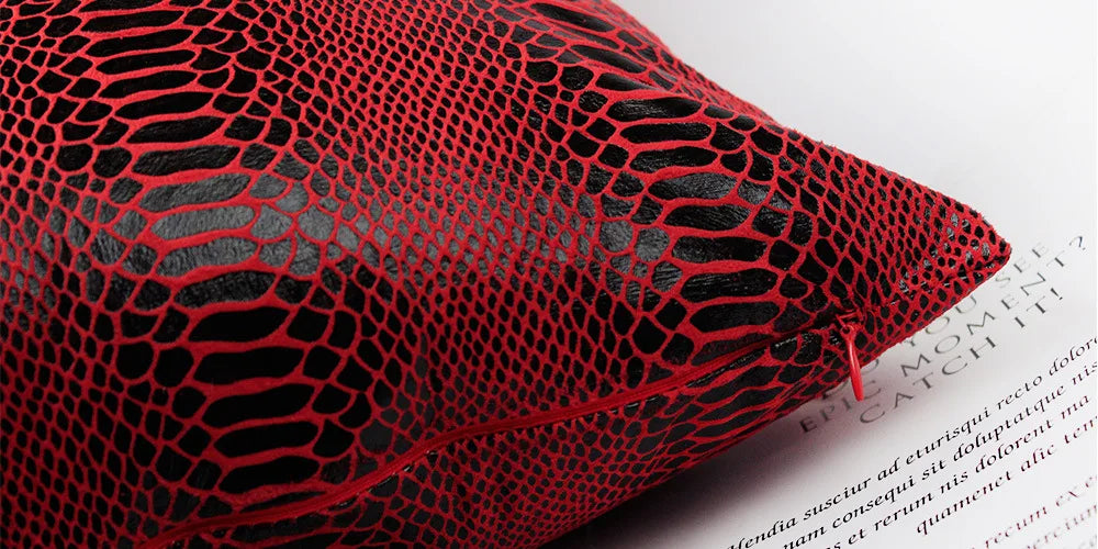 Fashion Snake Suede Thin Pure Solid Red Decorative Pillowcase Chair Cushion Car Sofa Home Decor 45x45cm 40 50 60 Custom