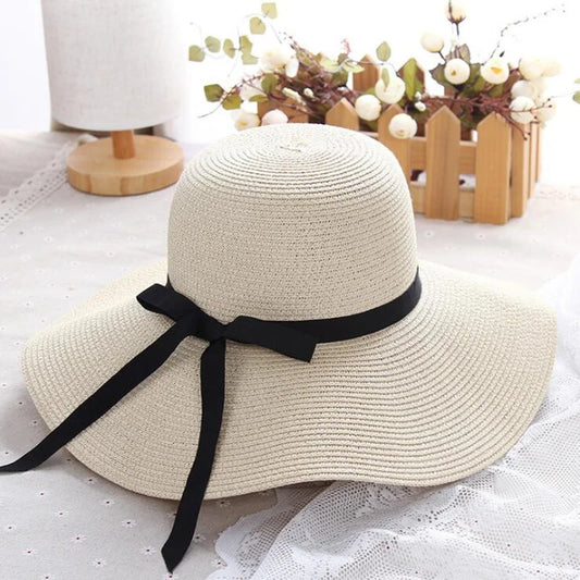 summer straw hat women big wide brim beach hat sun hat foldable sun UV protection panama hat bone chapeu feminino