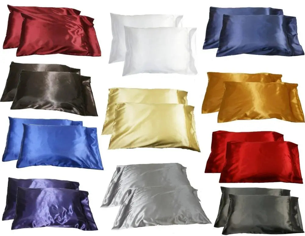 SALE !! 1pc New Queen/Standard Silk~y Satin Pillow Case Multiple Colors