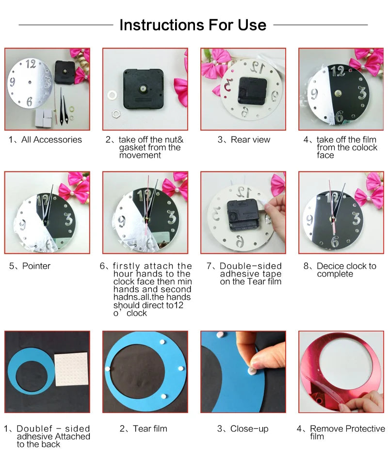 Wall Clock Quartz Sale Home Decoration Water Needle Modern Acrylic Mirror Stickers Wallpaper Diy Clocks