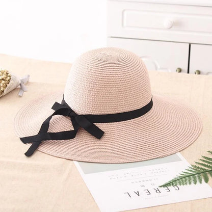 summer straw hat women big wide brim beach hat sun hat foldable sun UV protection panama hat bone chapeu feminino