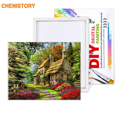 CHENISTORY Frameless Rural Landscape DIY Painting By Numbers Acrtylic Handpainted Oil Painting For Home Decor 40x50cm Artwork