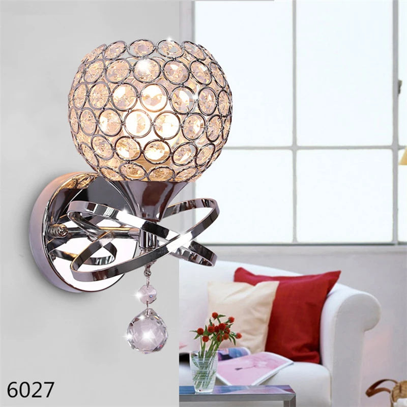 Feimefeiyou 2021 modern Art Decor Stainless Steel Plating LED Crystal Wall Light Lamp Bedroom Home Wall Sconce Lighting
