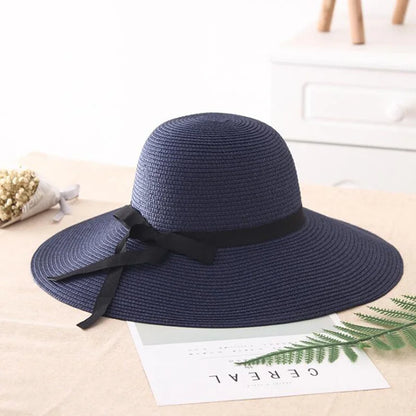 summer straw hat women big wide brim beach hat sun hat foldable sun UV protection panama hat bone chapeu feminino