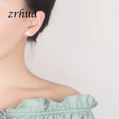 Newest 925 Sterling Silver Needle Women's Jewelry Cute Chic Stud Earrings for School Girls Kids Lady Birthday Gifts S925 Stamp
