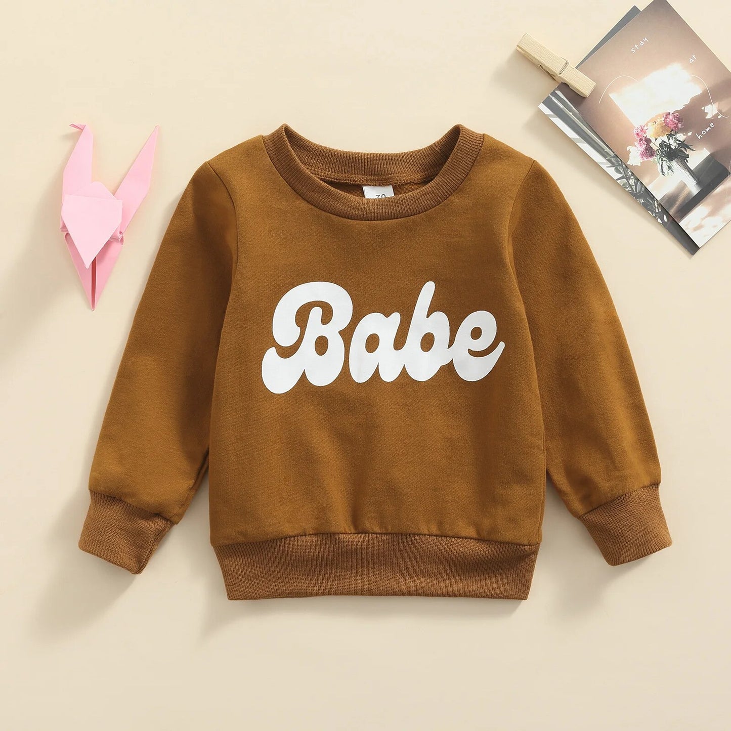 FOCUSNORM 4 Colors Lovely Baby Girls Boys Sweatshirt Tops Outfits 0-3Y Letter Printed Long Sleeve Pullover Outwear