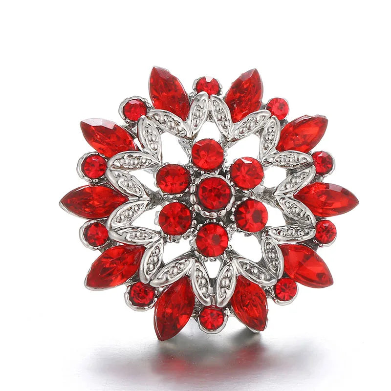 New Fashion Hearts Flowers rhinestone Beauty 20MM snap buttons fit DIY 18MM snap bracelet snap jewelry Christmas Gift