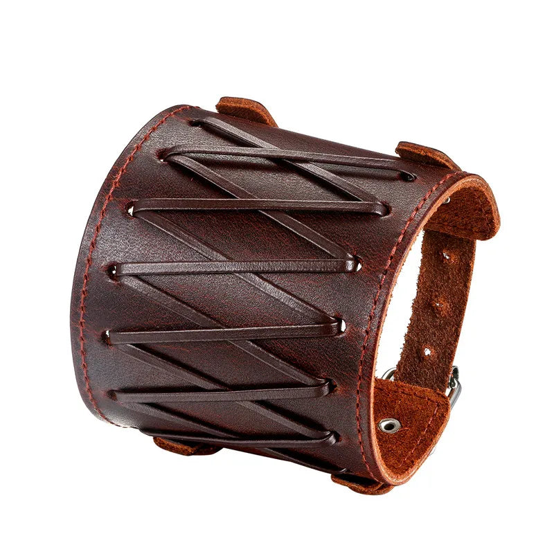 BONISKISS 2020 Fashion Stud Spikes Rivet Adjustable Leather Wristband Bangle Cuff Bracelet Wide Cuff Punk style Cool Men Jewelry