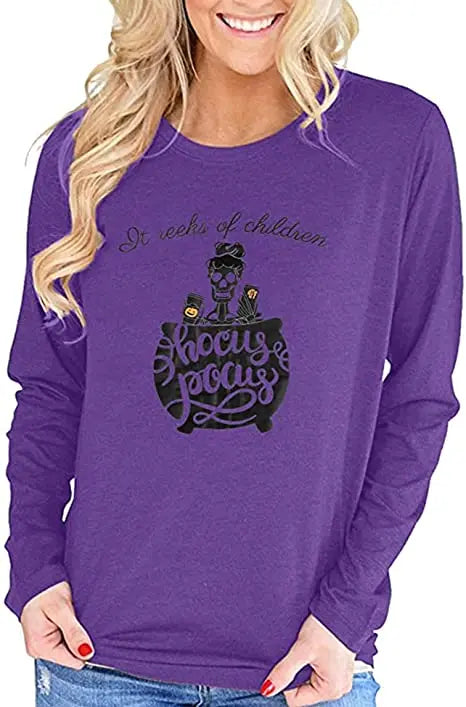 EtherealBe Women's Halloween Shirt Long Sleeve Fun Styles