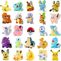 Cute Pokemon Plush Toy Pikachu Rowlet Charizard Larvitar Squirtle Slowpoke Dratini Spinda Soft Stuffed Doll Kids Christmas Gift