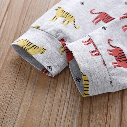 Infant Baby Boy Clothing Set 2020 Fall Fashion Animal Tops Romper+Tiger Printed Pants+Hat 3PCS Newborn Baby Girl Clothing Sets