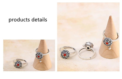 Vintage Spinner Rings Jewelry For Women Finger Ring women's Rings Trend Rotatable Lotus Anti Stress Buddhism Ring Anillos Mujer