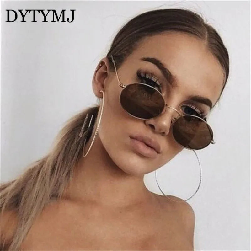 DYTYMJ New Arrival 2023 Women's Sunglasses Retro Oval Sunglasses Women Brand Designer Eyeglasses Vintage Luxury Female Shades