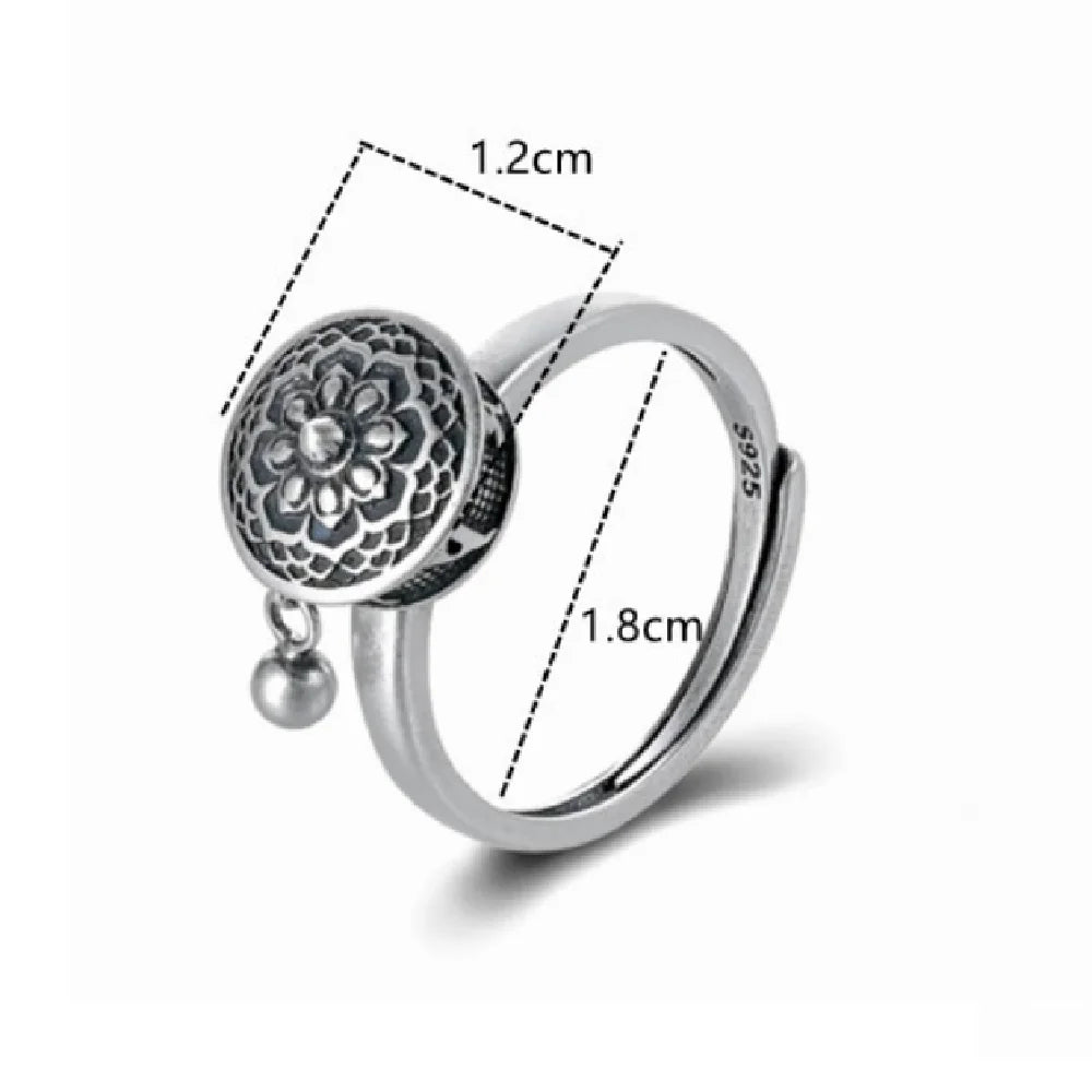 Vintage Spinner Rings Jewelry For Women Finger Ring women's Rings Trend Rotatable Lotus Anti Stress Buddhism Ring Anillos Mujer