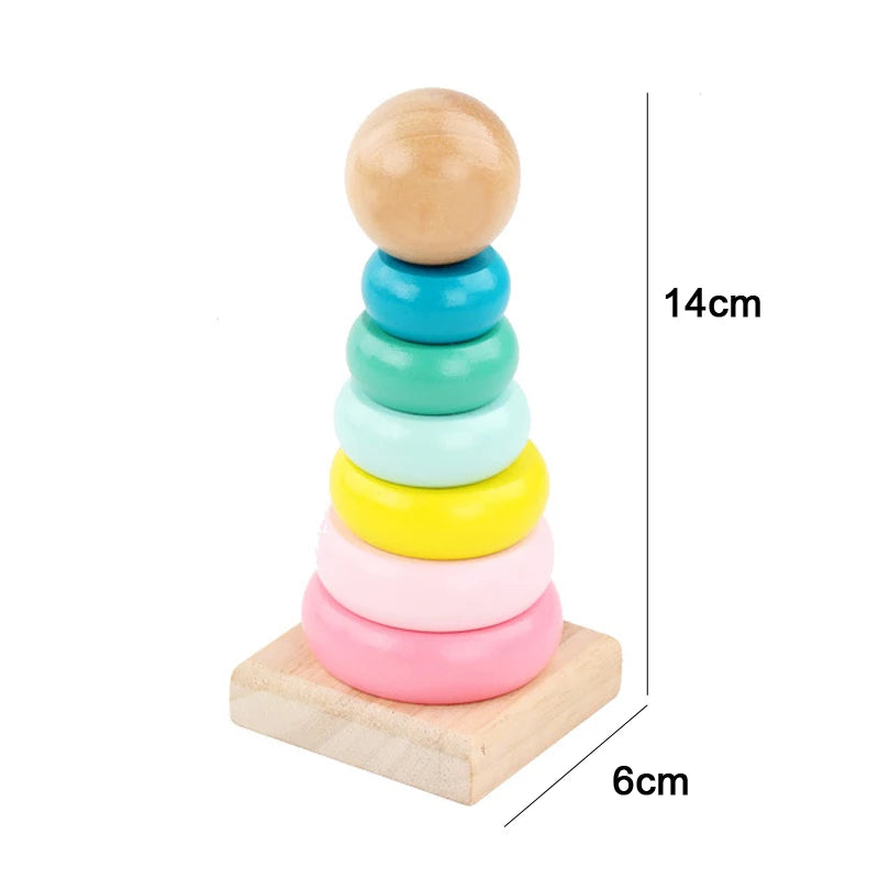 Baby Educational Toy Montessori Wooden 3D Toys Childhood Learning  Kids Baby Colorful Wooden Blocks For Children Christmas Gift