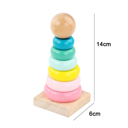 Baby Educational Toy Montessori Wooden 3D Toys Childhood Learning  Kids Baby Colorful Wooden Blocks For Children Christmas Gift