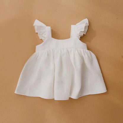 Newborn Girls Summer Clothes Linen Striped Baby Girl Dress For 0-3Y Toddler Girls Clothes Baby Birthday Party Dress