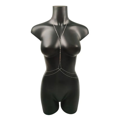 Chest Chain Sexy Bikini Personalized Body Clothing for Women Sequined Cross Chain Belly Female Bodysuit Jewelry Fashion