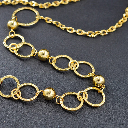 Sunny Jewelry Fashion Jewelry 2021 Round Ball Necklace Long Chain Women's  Jewelry High Quality  For Daily Wear Gift Anniversary