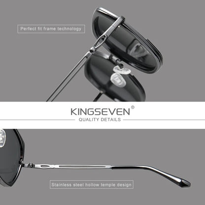 KINGSEVEN Women's Sunglasses Polarized Gradient Lens Luxury Ladies Butterfly Design Stainless Steel Sun glasses Accessories