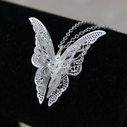 Wholesale New Fashion Women's Jewelry Butterfly Pendant & Necklace Chain Women Lovely Butterfly Pendant Chain Necklace Jewelry