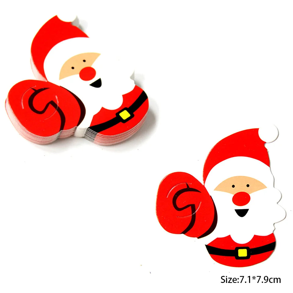 20/50PCS Christmas Candy Package Card Cartoon Snowman Santa Deer Lollipop Holder for Xmas Kids Gift Home DIY Party Decoration