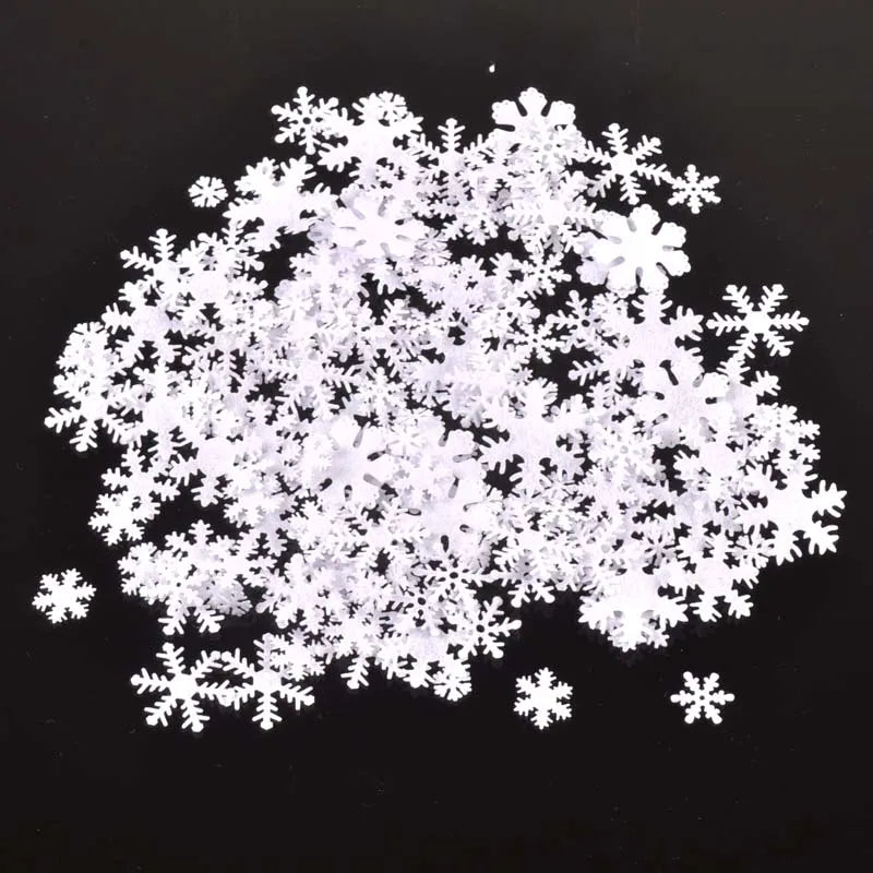 100Pcs 10-30mm White Felt Snowflake Christmas Sticker Non-woven Patch Appliques Craft Party Diy Scrapbooking Decor C2767