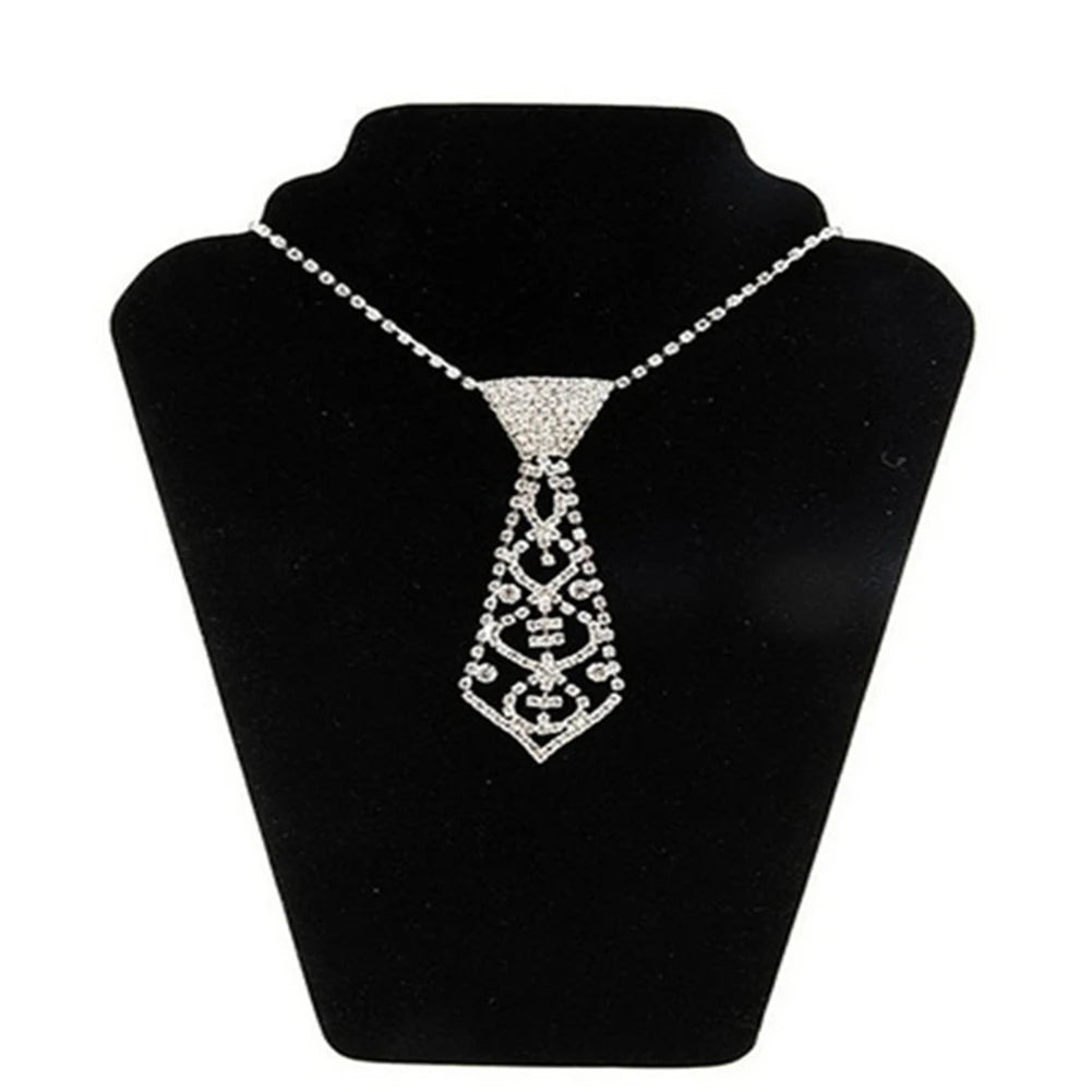 HOT SALES！！！New Arrival Women Vintage Rhinestone Inlaid Tie Long Necklace Wedding Jewelry Accessory Gift Wholesale Dropshipping