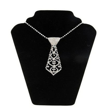 HOT SALES！！！New Arrival Women Vintage Rhinestone Inlaid Tie Long Necklace Wedding Jewelry Accessory Gift Wholesale Dropshipping