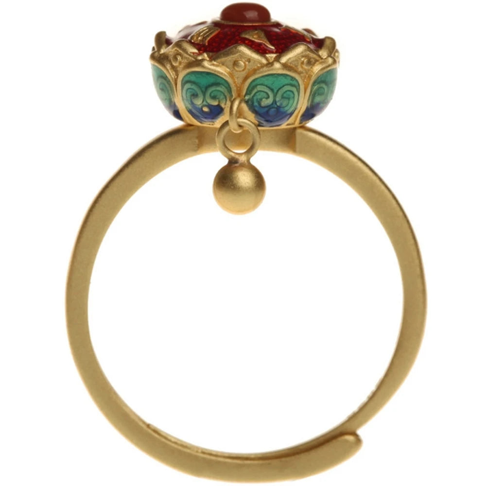 Vintage Spinner Rings Jewelry For Women Finger Ring women's Rings Trend Rotatable Lotus Anti Stress Buddhism Ring Anillos Mujer