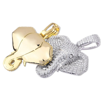 TOPGRILLZ Iced Out Cubic Zircon Bling Animal Elephant Necklace & Pendant Men Women Hip Hop Rock Jewelry CZ Necklace For Gifts