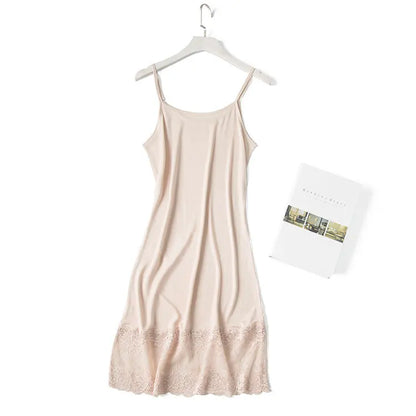 Silk Knitted Silk Dungaree Dress Slip Dress Lace Underskirt Nightdress 2021 New Fashion Women's Clothing