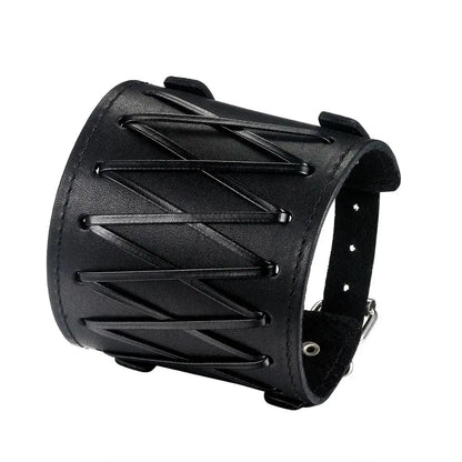 BONISKISS 2020 Fashion Stud Spikes Rivet Adjustable Leather Wristband Bangle Cuff Bracelet Wide Cuff Punk style Cool Men Jewelry