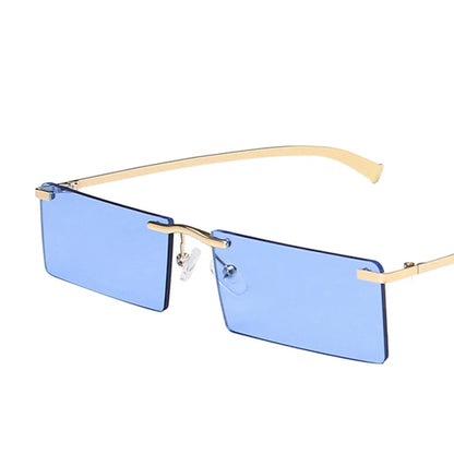 Rimless Rectangle Women's Sunglasses 2023 Luxury Brand Desigb Tinted Lens Sun Glasses Fashion Square Eyewear Shades for Female