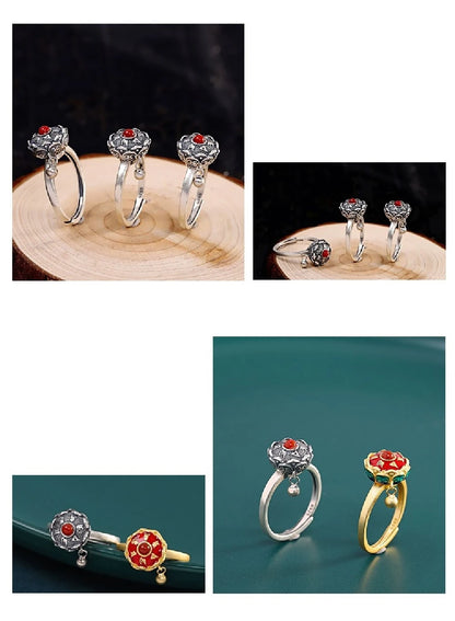 Vintage Spinner Rings Jewelry For Women Finger Ring women's Rings Trend Rotatable Lotus Anti Stress Buddhism Ring Anillos Mujer
