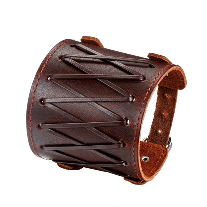 BONISKISS 2020 Fashion Stud Spikes Rivet Adjustable Leather Wristband Bangle Cuff Bracelet Wide Cuff Punk style Cool Men Jewelry