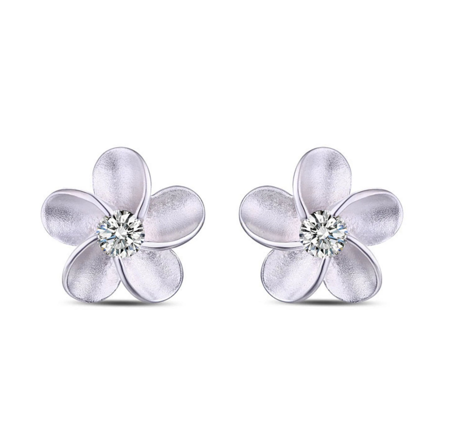 925 Sterling Silver Stud Earrings Trendy AAA Zirconia Earring Fine Jewelry For Women Flower Earring Female