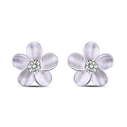 925 Sterling Silver Stud Earrings Trendy AAA Zirconia Earring Fine Jewelry For Women Flower Earring Female