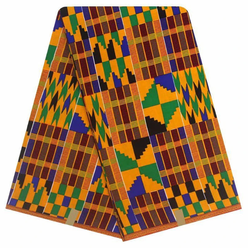 Africa Ankara Prints Ghana Kente Fabric Guaranteed Real Wax 100% Cotton High Quality African Sewing Pagne For Party Dress 6yards