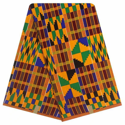 Africa Ankara Prints Ghana Kente Fabric Guaranteed Real Wax 100% Cotton High Quality African Sewing Pagne For Party Dress 6yards