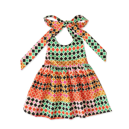 Summer African Dresses Fashion Print Rompers Baby Girl Lace Up Dashiki Bazin Children Riche Ankara African Clothes Kid's Gift