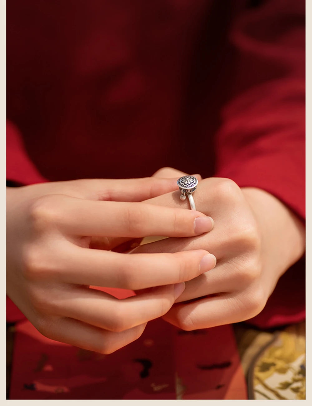 Vintage Spinner Rings Jewelry For Women Finger Ring women's Rings Trend Rotatable Lotus Anti Stress Buddhism Ring Anillos Mujer