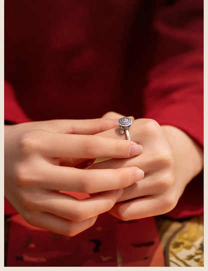 Vintage Spinner Rings Jewelry For Women Finger Ring women's Rings Trend Rotatable Lotus Anti Stress Buddhism Ring Anillos Mujer