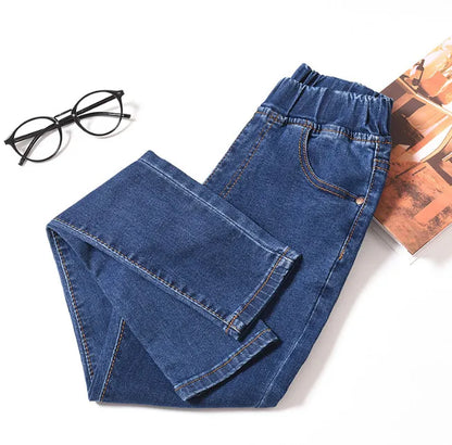 Women  Jeans for Curvy  Elastic Waist Stretchy Denim Pants Tummy Control Mom Jeans 4XL ouc551
