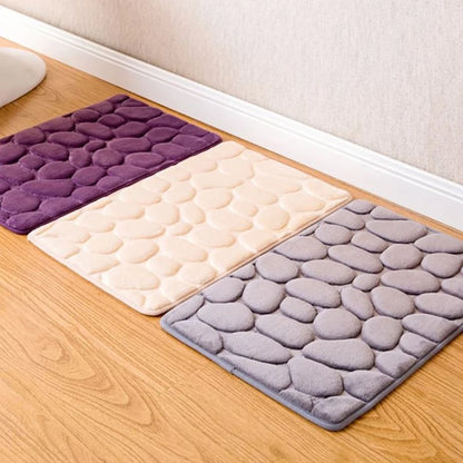 40*60CM Coral Fleece Bathroom Memory Foam Rug Kit Toilet Pattern Bath Non-slip Mats Floor Carpet Set Mattress for Bathroom Decor