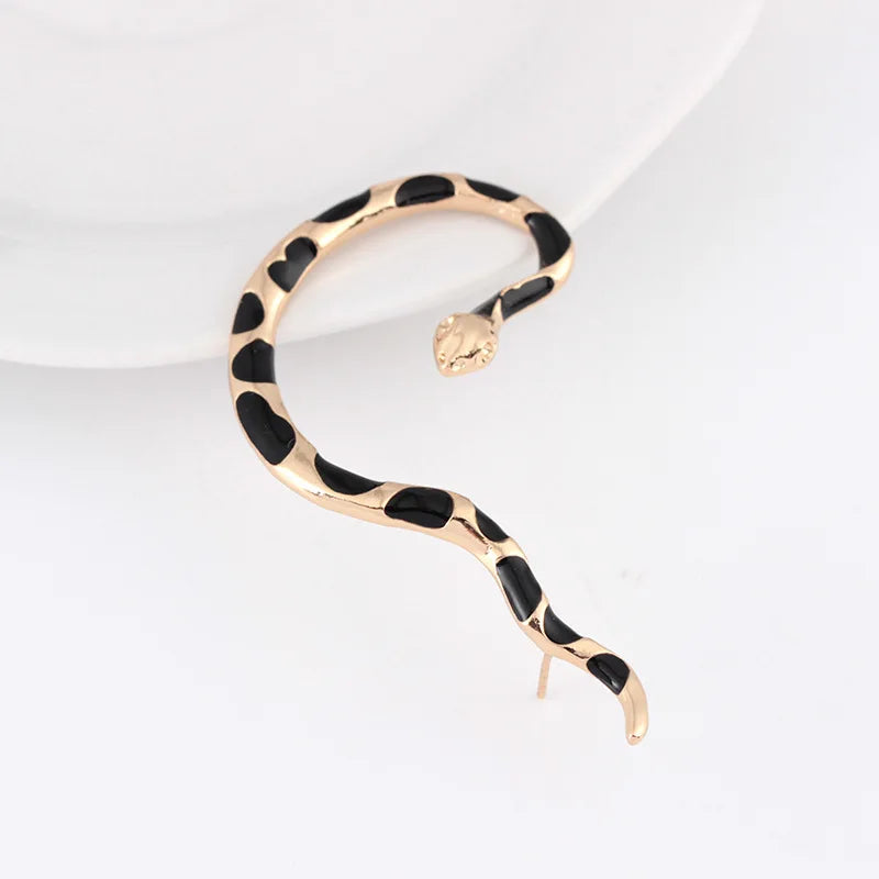 1Pcs Serpentine Snake Punk Hoop Earrings for Women Gothic Animal Charm Jewelry Cool Cobra Snake Ear Loop Fashion Women's Jewelry