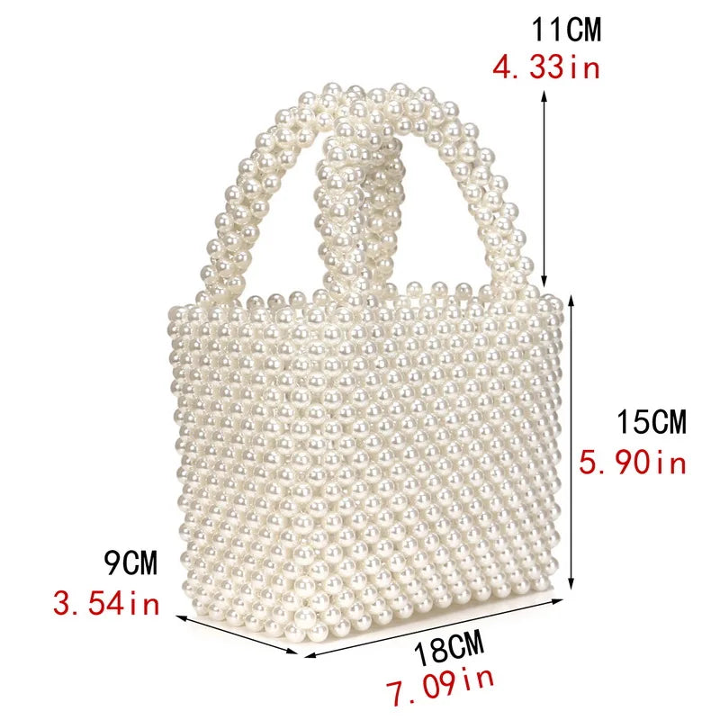 SEKUSA Beded women evening bags diamonds shell lady small day clutches party dinner wedding bridal hollow pearl handbags purse